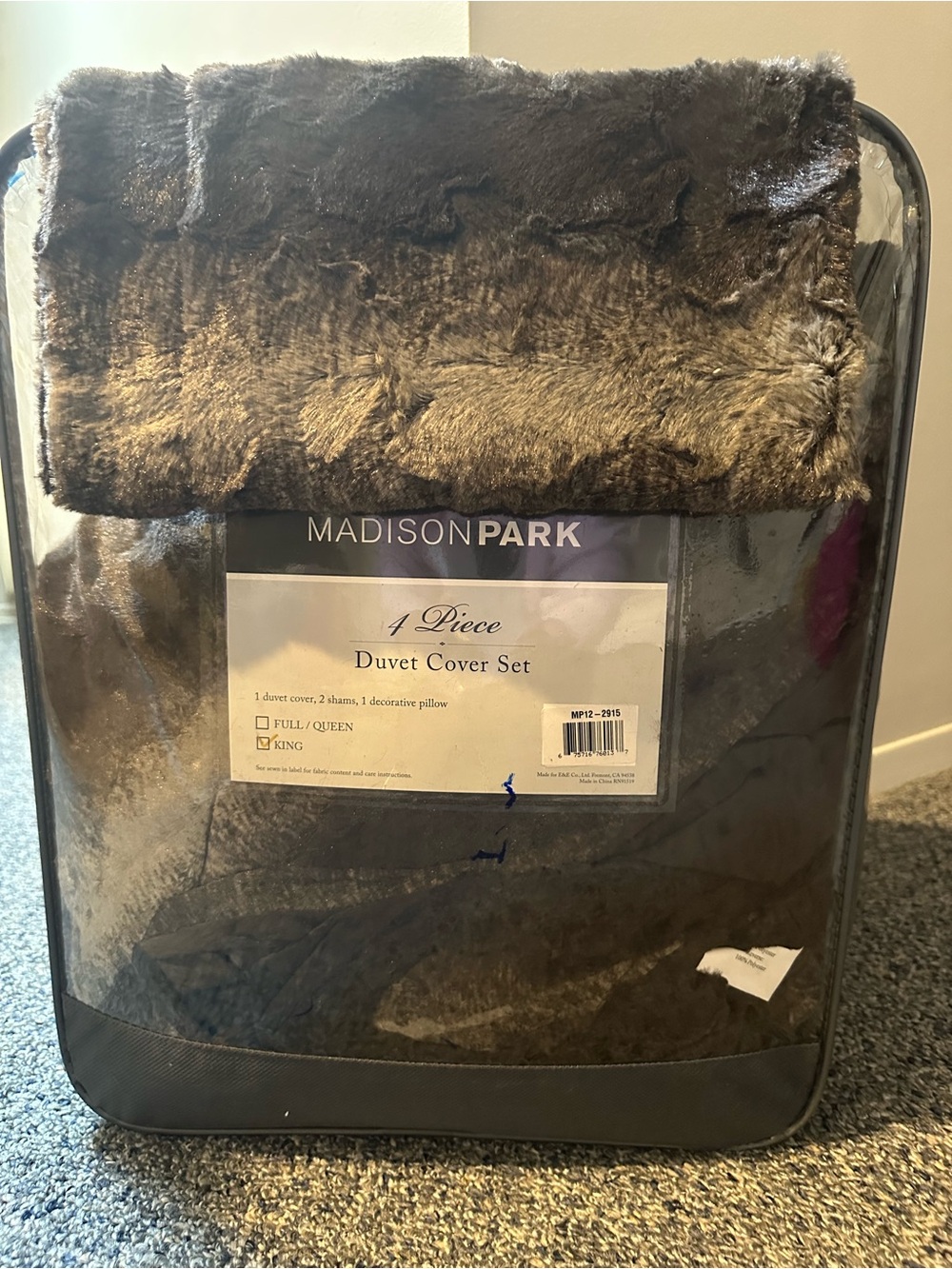 Madison Park Plush Duvet Cover Set in Charcoal